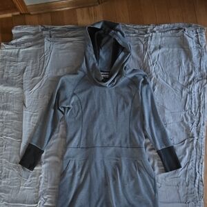 Casual Gray Cowl Neck Long Sleeve Dress